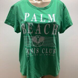 Tru Self Size Large Green Palm Beach Tennis Club T-Shirt. New With Tags